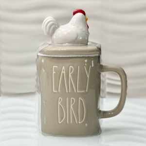 Rae Dunn EARLY BIRD Mug with Chicken 🐓 Topper.